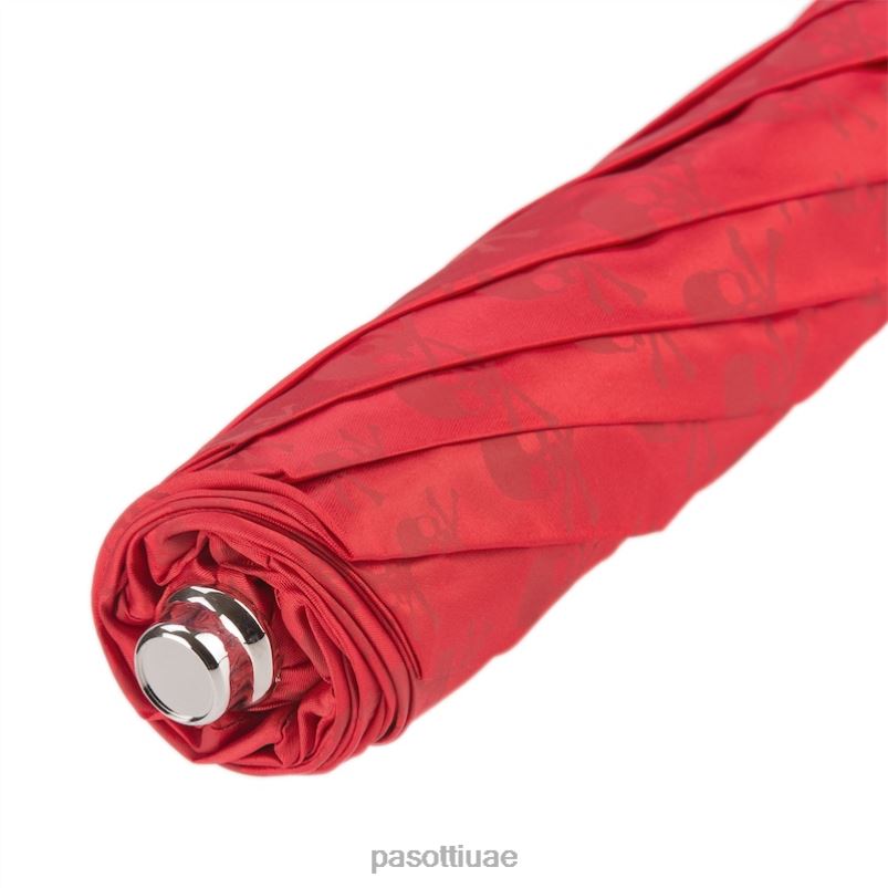 مظلة | 64 PRT W33NE - مظلة حمراء قابلة للطي مع مقبض جمجمة أسود PASOTTI Z446V167